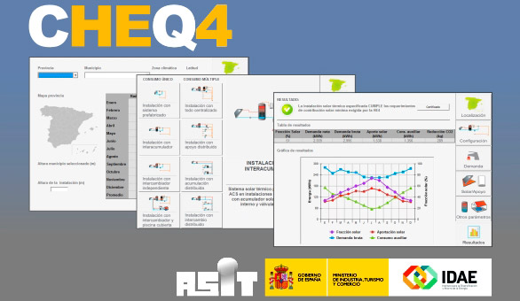CHEQ4, aplicación gratuita para validar el cumplimiento del CTE de las instalaciones solares térmicas